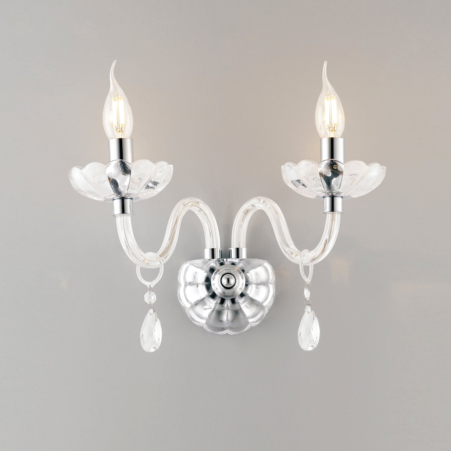 Applique RIFLESSO in cristallo con finiture cromate
