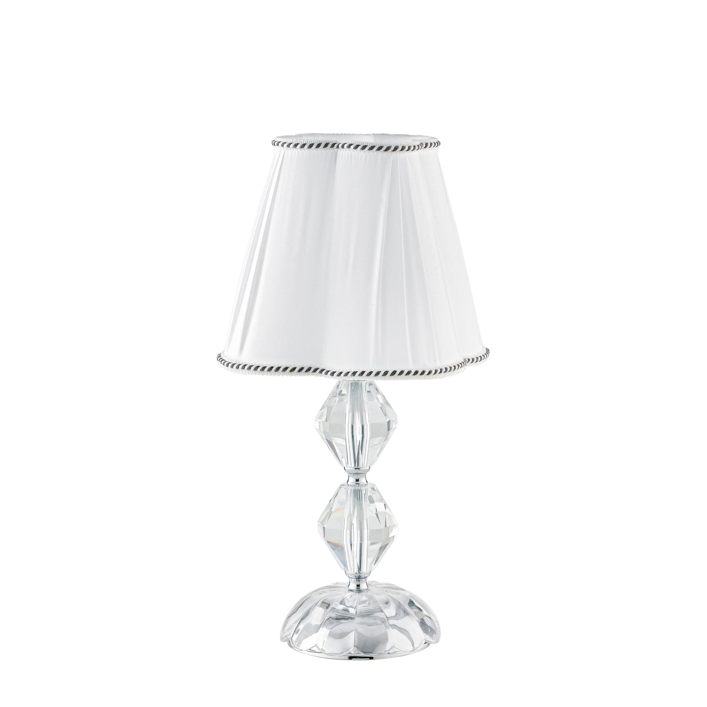 Lampada da tavolo RIFLESSO in cristallo con dettagli cromati 47 cm.