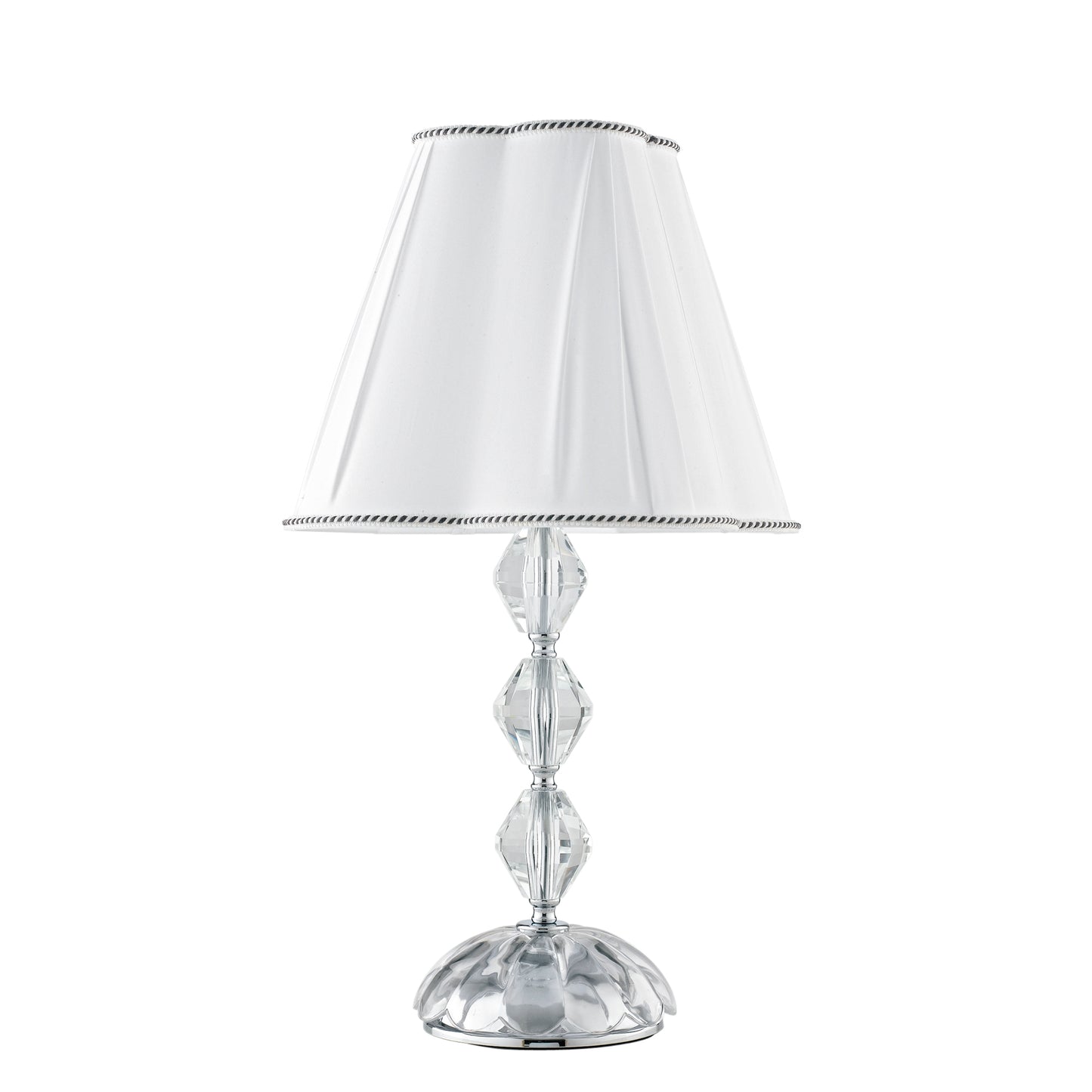 Lampada da tavolo RIFLESSO in cristallo con dettagli cromati 65 cm.