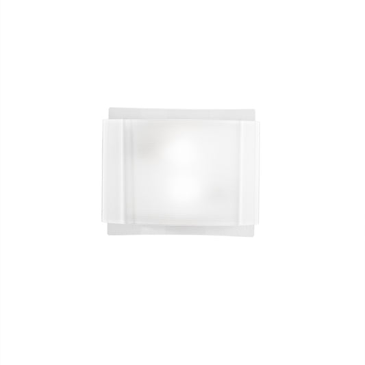 Plafoniera RIGHE in vetro bianca h28x35cm.