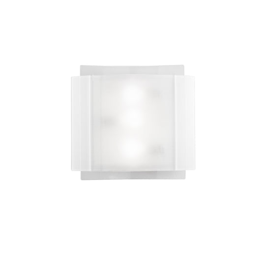 Plafoniera RIGHE in vetro bianca h35x38cm.