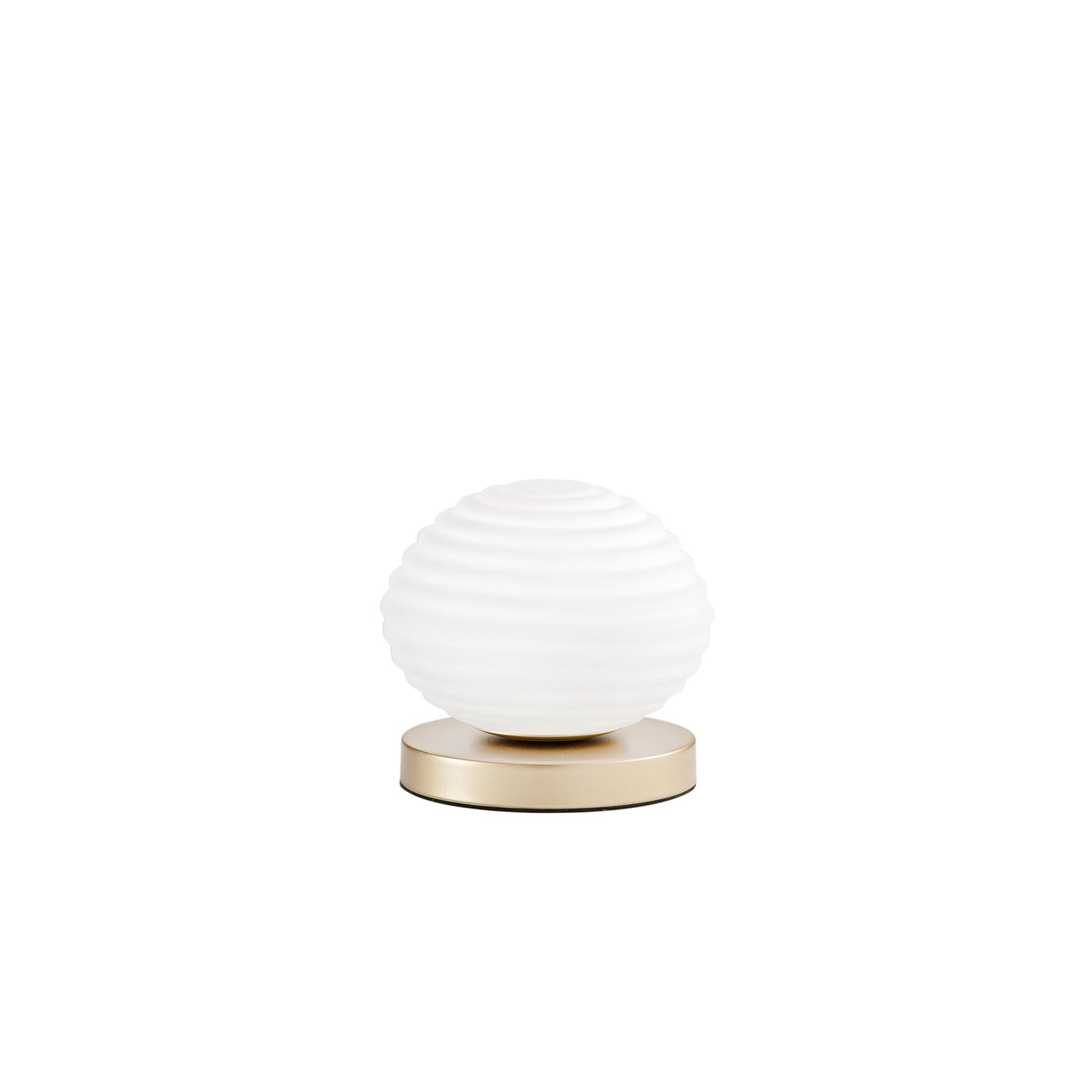 Lumetto RIPPLE in metallo oro con diffusore in vetro bianco Ø 18 cm.