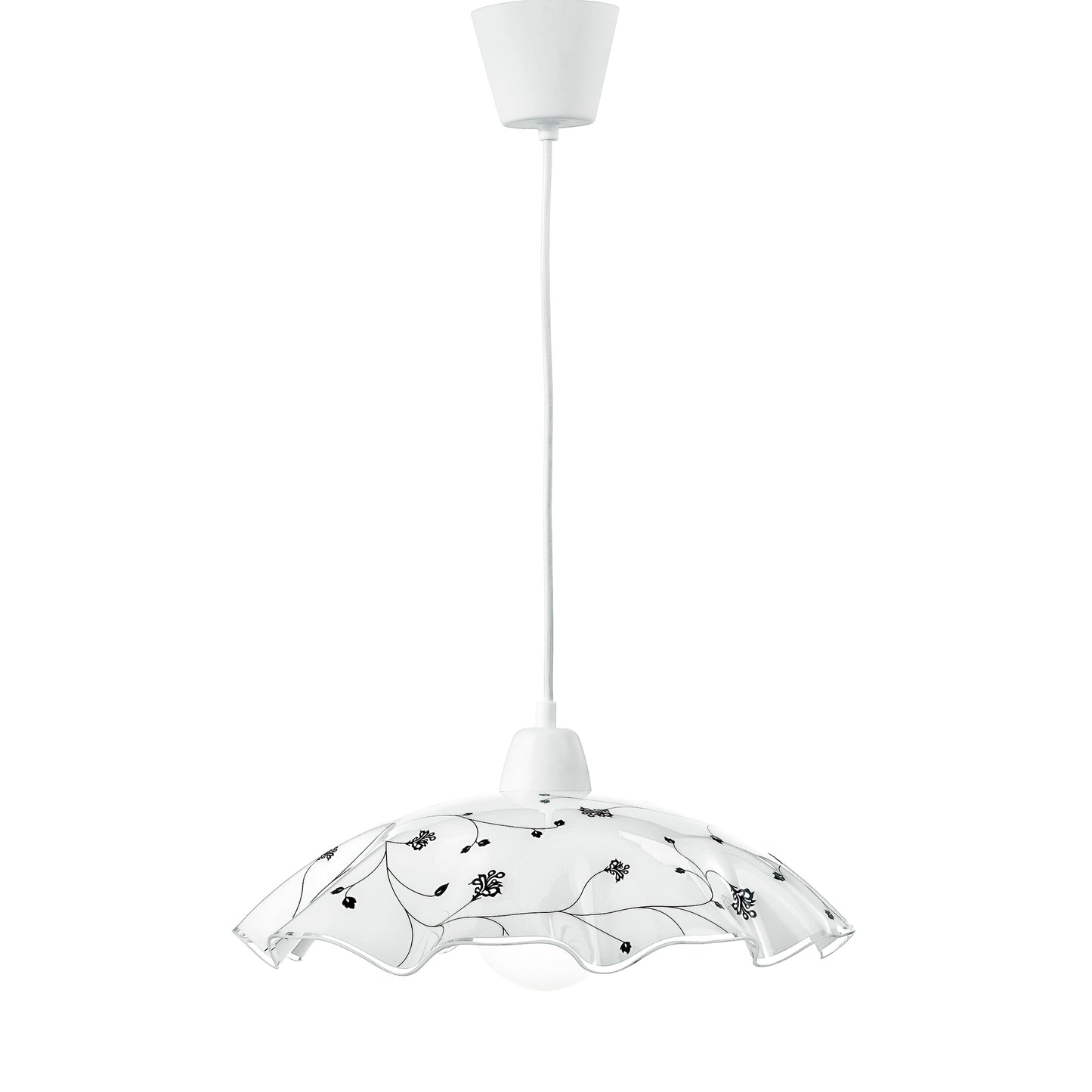 Sospensione ROOT Bianco in vetro decorato