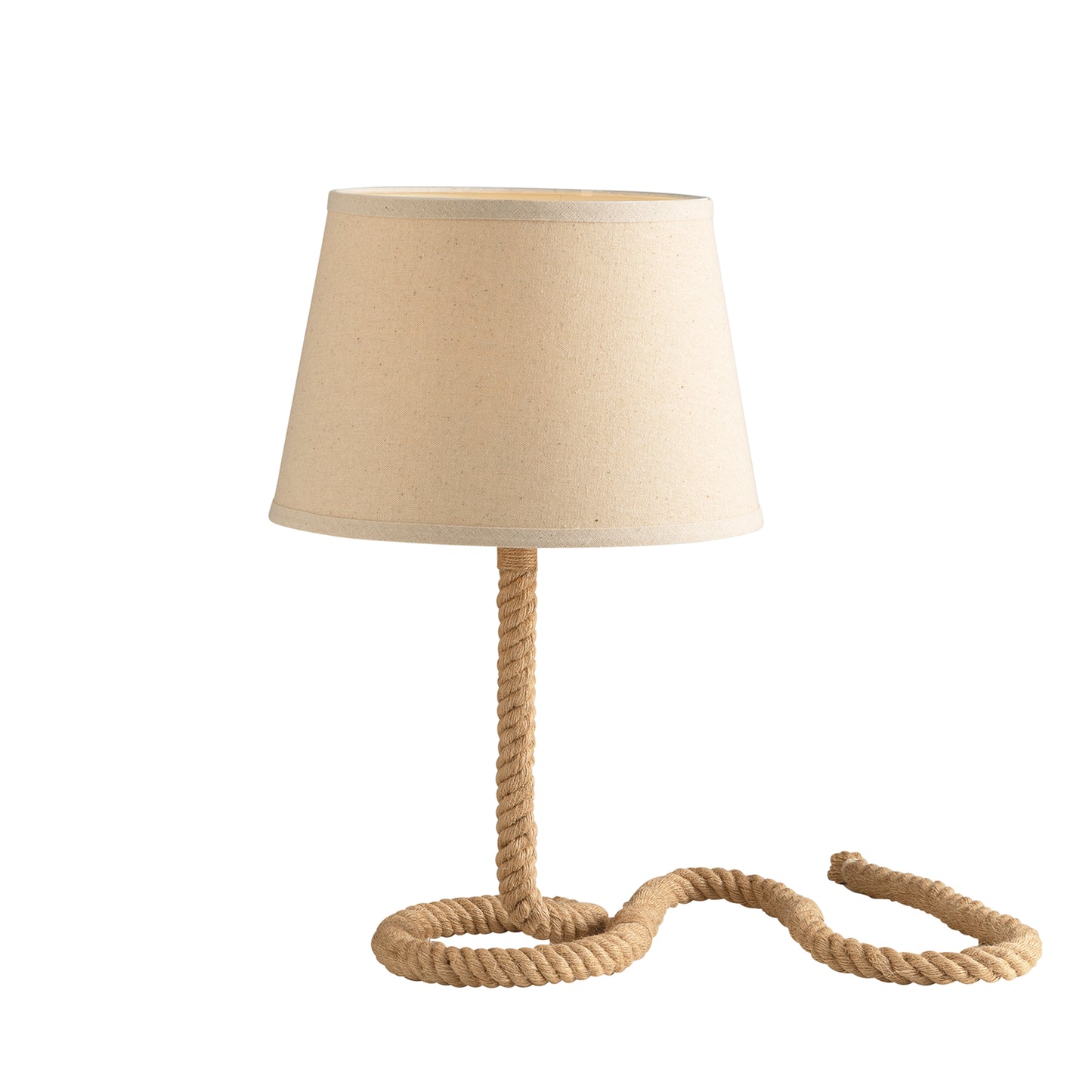 Lampada da tavolo ROPE in canapa e metallo 48 cm.