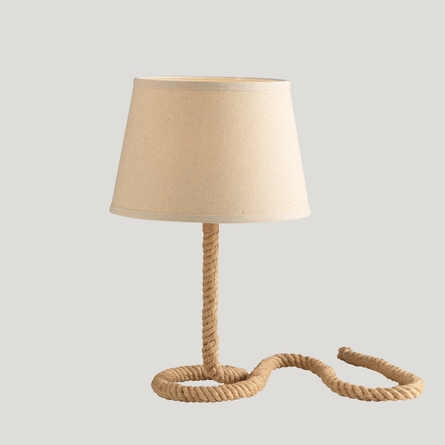 Lampada da tavolo ROPE in canapa e metallo 48 cm.