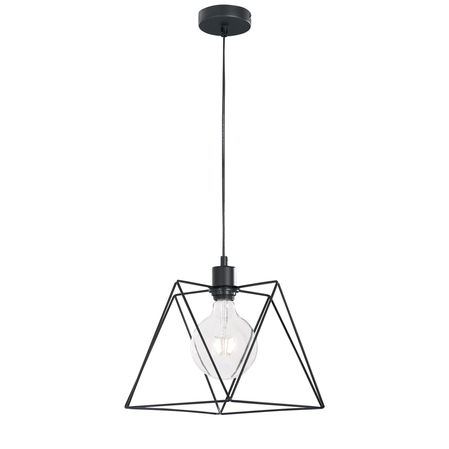 Sospensione SANTANA in metallo nero h 130cm.
