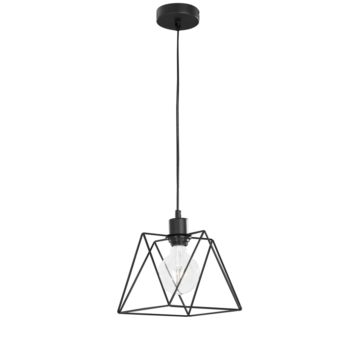 Sospensione SANTANA in metallo nero h 120cm.
