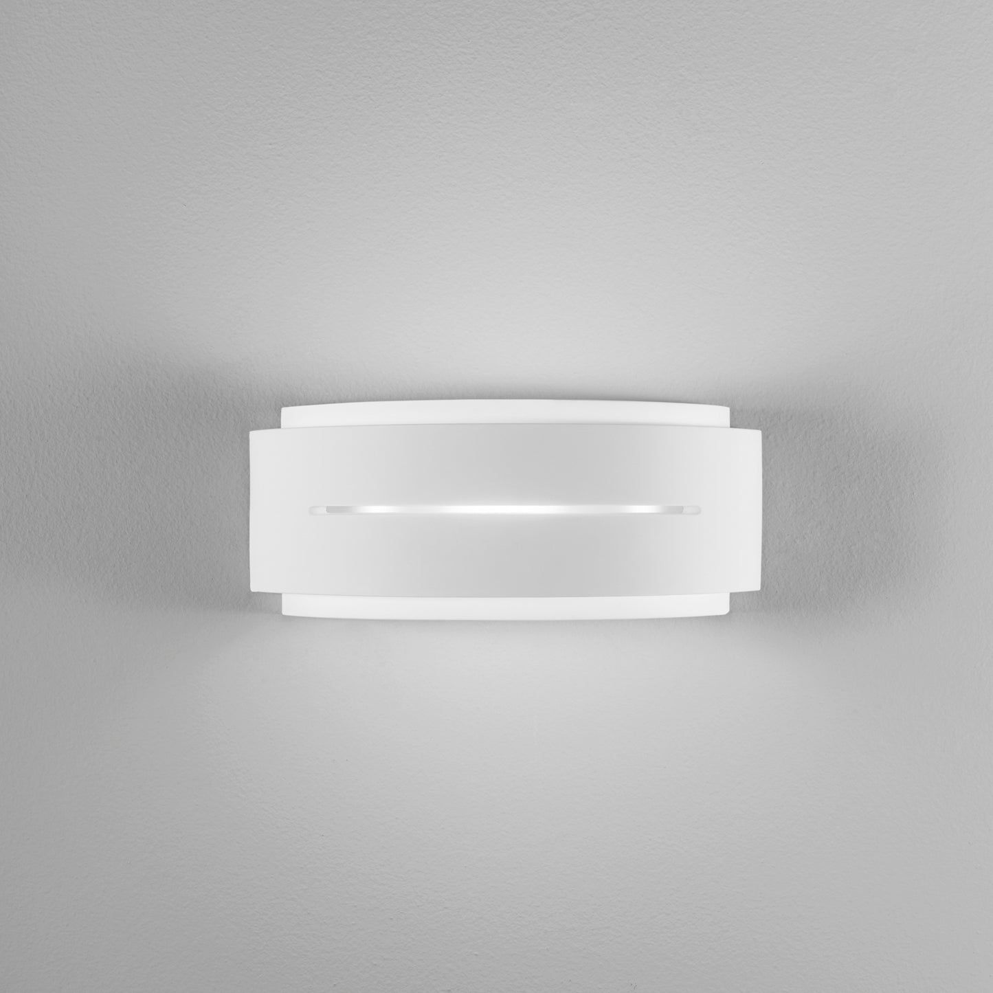 Applique SCOTT in gesso bianco verniciabile con luce biemissione