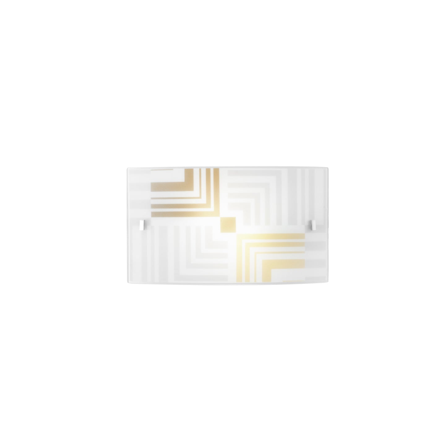 Applique SEVENTY in vetro bianco con decori oro 35x20xcm.