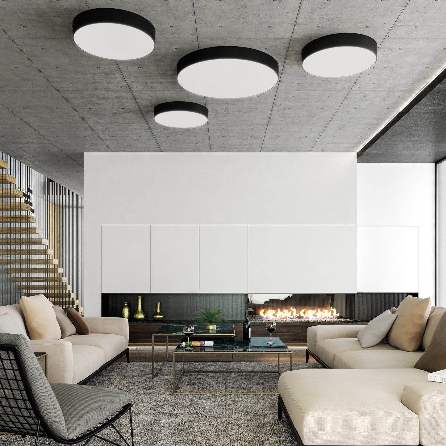 Isia PRO Plafoniera 800 LED 3000K Nero