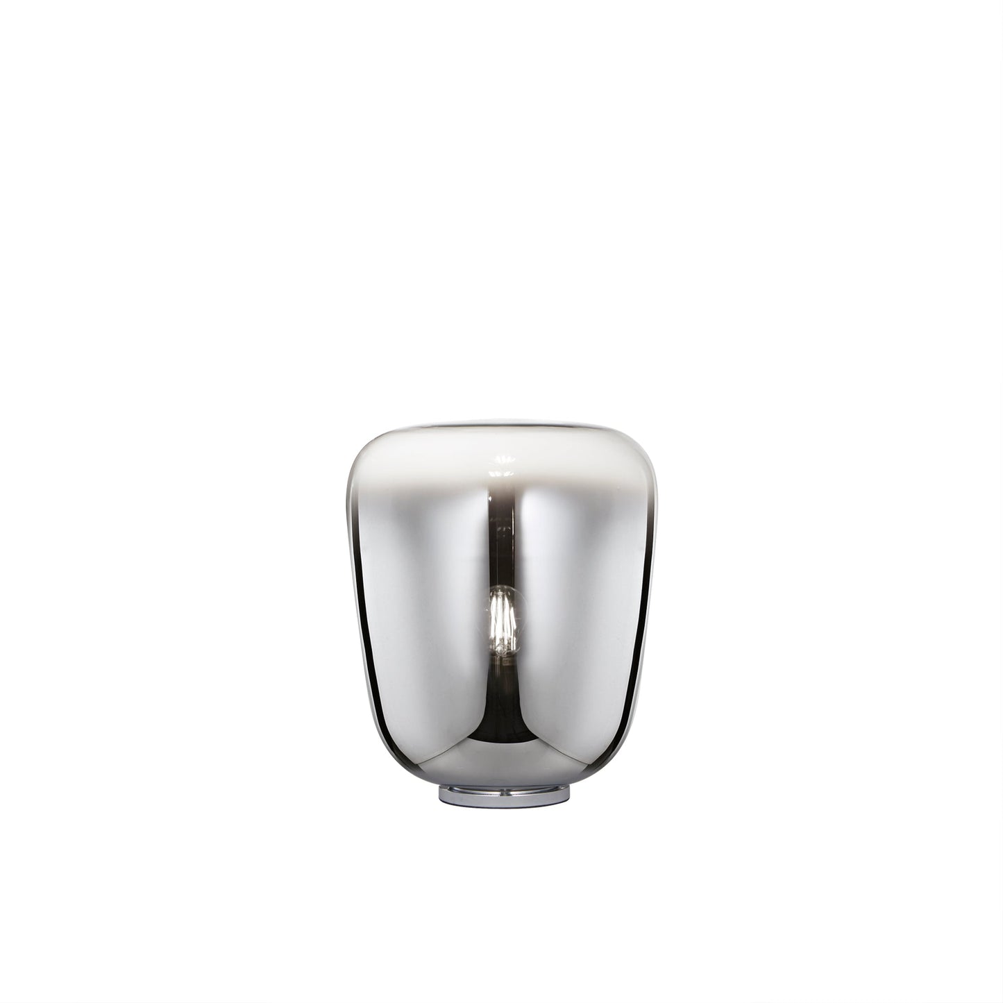 Lampada SMOKE in metallo nero con diffusore in vetro grigio fumè h 39,8cm.