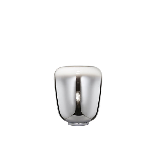 Lampada SMOKE in metallo nero con diffusore in vetro grigio fumè h 39,8cm.