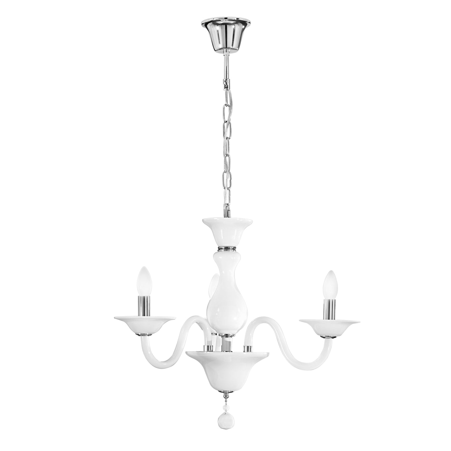 Lampadario SOFFIO in vetro bianco 3 luci