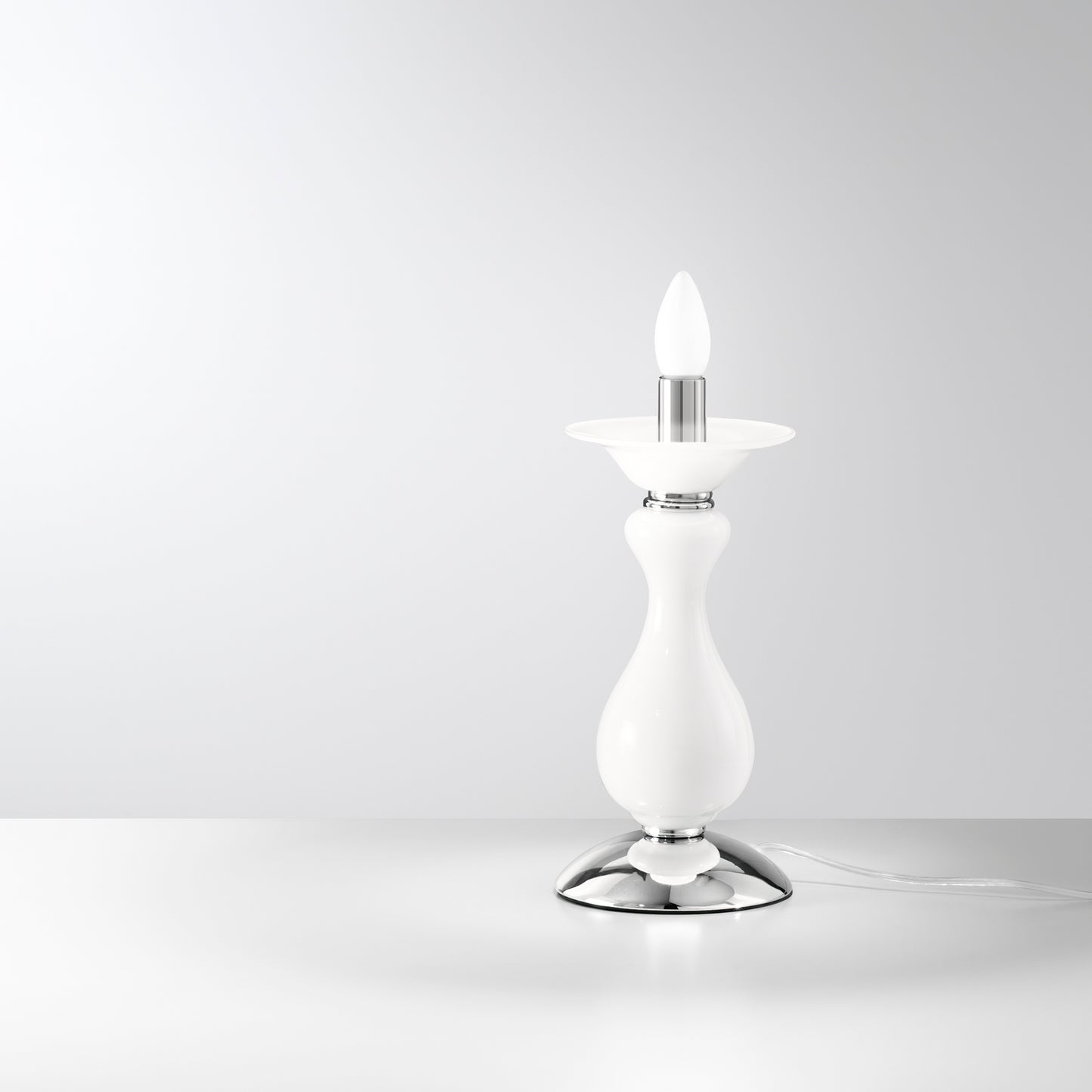 Lampada da tavolo SOFFIO in vetro bianco