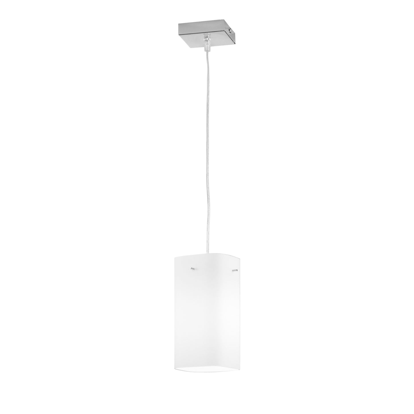 Sospensione SQUARE in metallo con 1 diffusore in vetro bianco