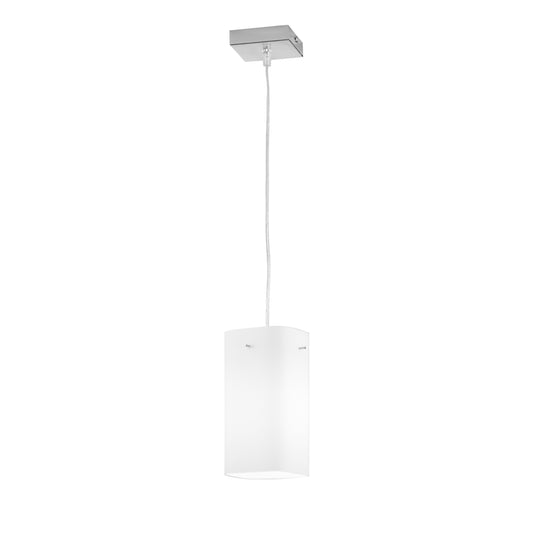 Sospensione SQUARE in metallo con 1 diffusore in vetro bianco