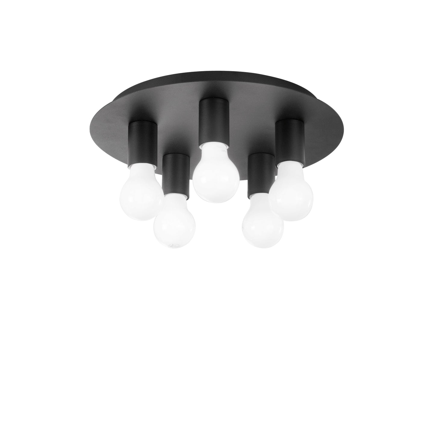 Plafoniera STRIKE a 5 luci in metallo nero