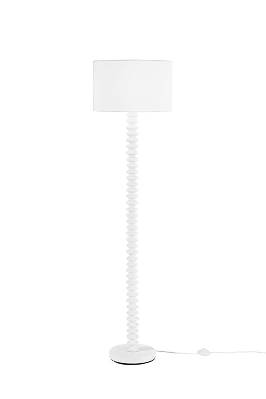 Pianana SULTAN con base in metallo bianco e paralume in tessuto