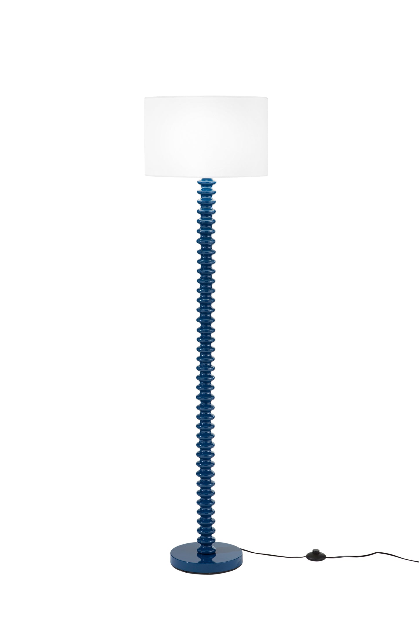 Pianana SULTAN con base in metallo blu e paralume in tessuto