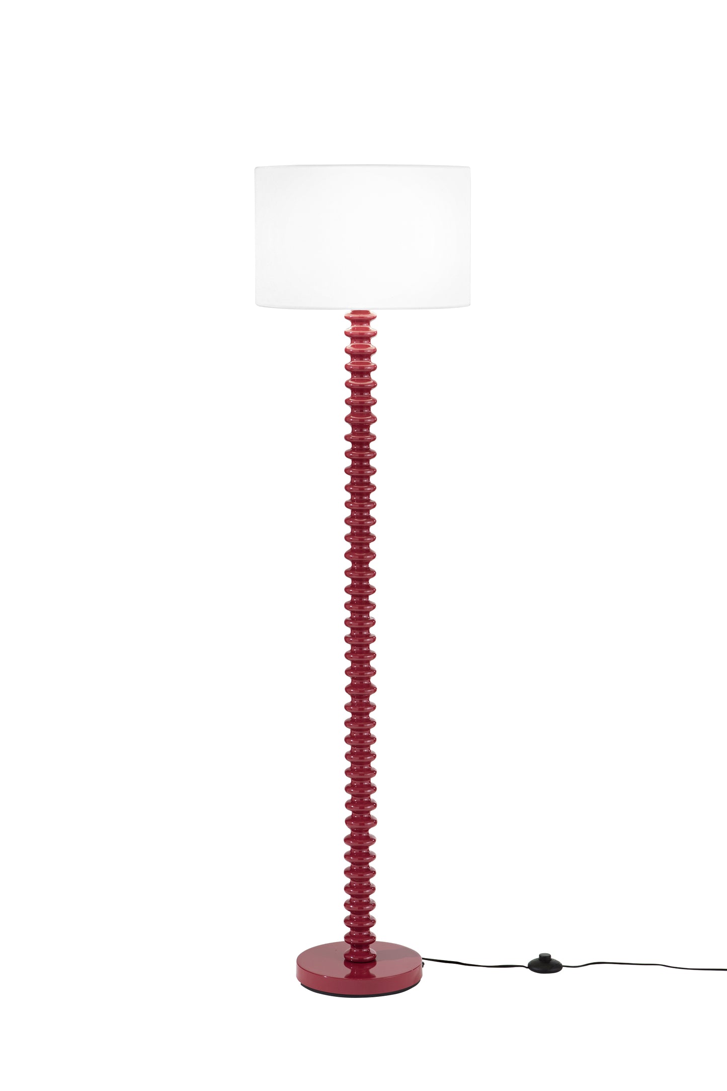 Pianana SULTAN con base in metallo rosso e paralume in tessuto