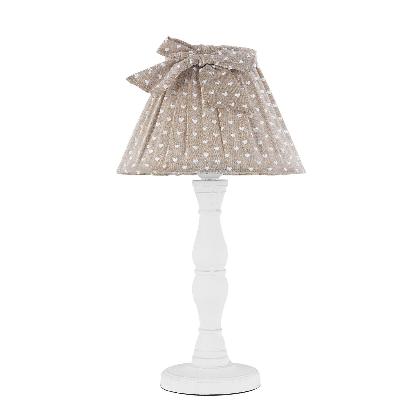 Lampada da tavolo SWEET in legno bianco con paralume in tessuto