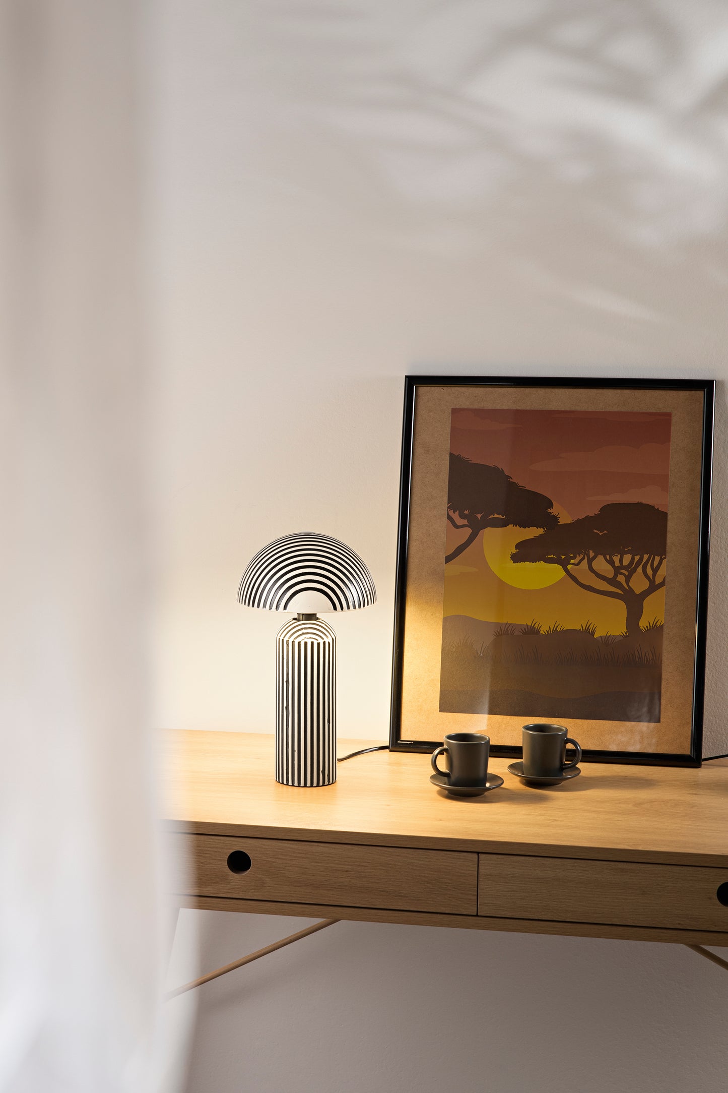 Lume TANZANIA in ceramica con decoro zebrato