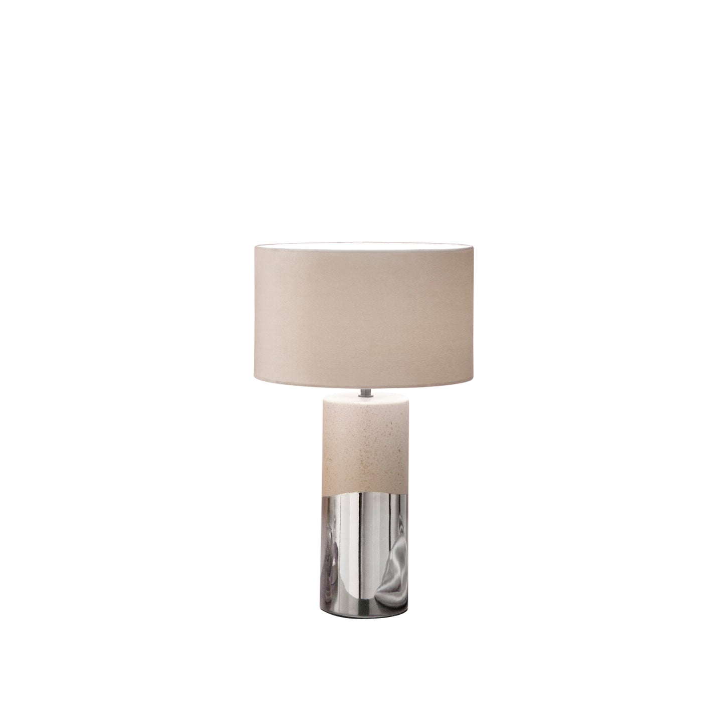 Lampada da tavolo TATAKA base in ceramica marrone con paralume in tessuto 55 cm.