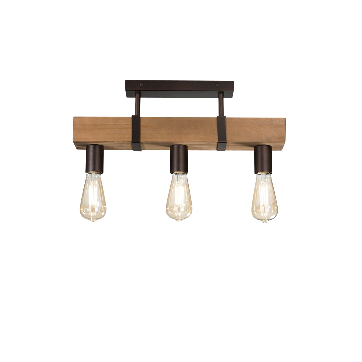 Applique TEXAS in legno e metallo moro a 3 luci