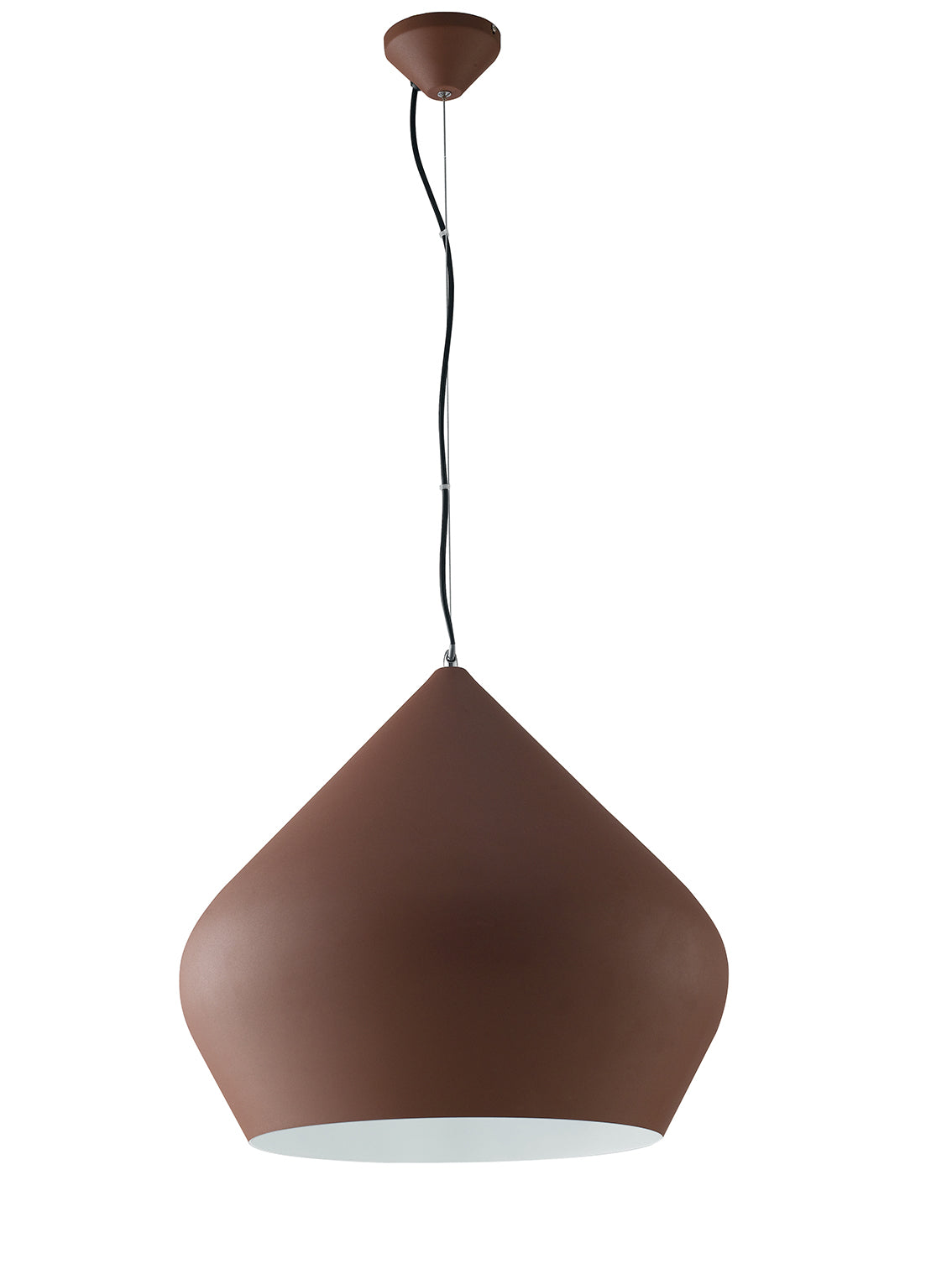 Lampadario a sospensione THOLOS in metallo bronzo con interno bianco