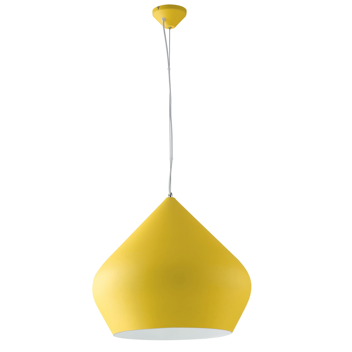 Lampadario a sospensione THOLOS in metallo giallo con interno bianco