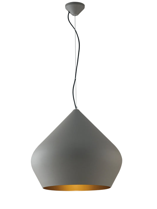 Lampadario a sospensione THOLOS in metallo grigio con interno oro