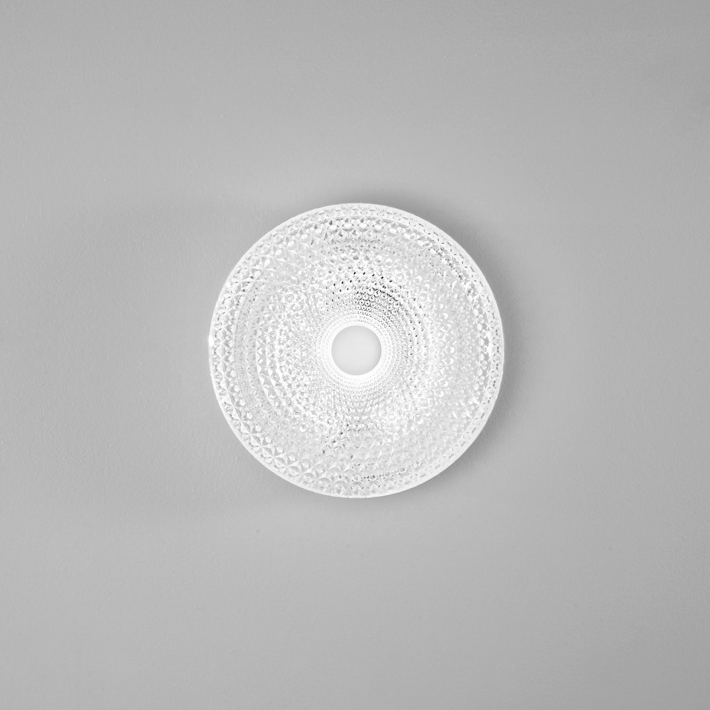 Plafoniera LED UNIKA bianca effetto diamantato, CCT con memory function, Ø 39cm.