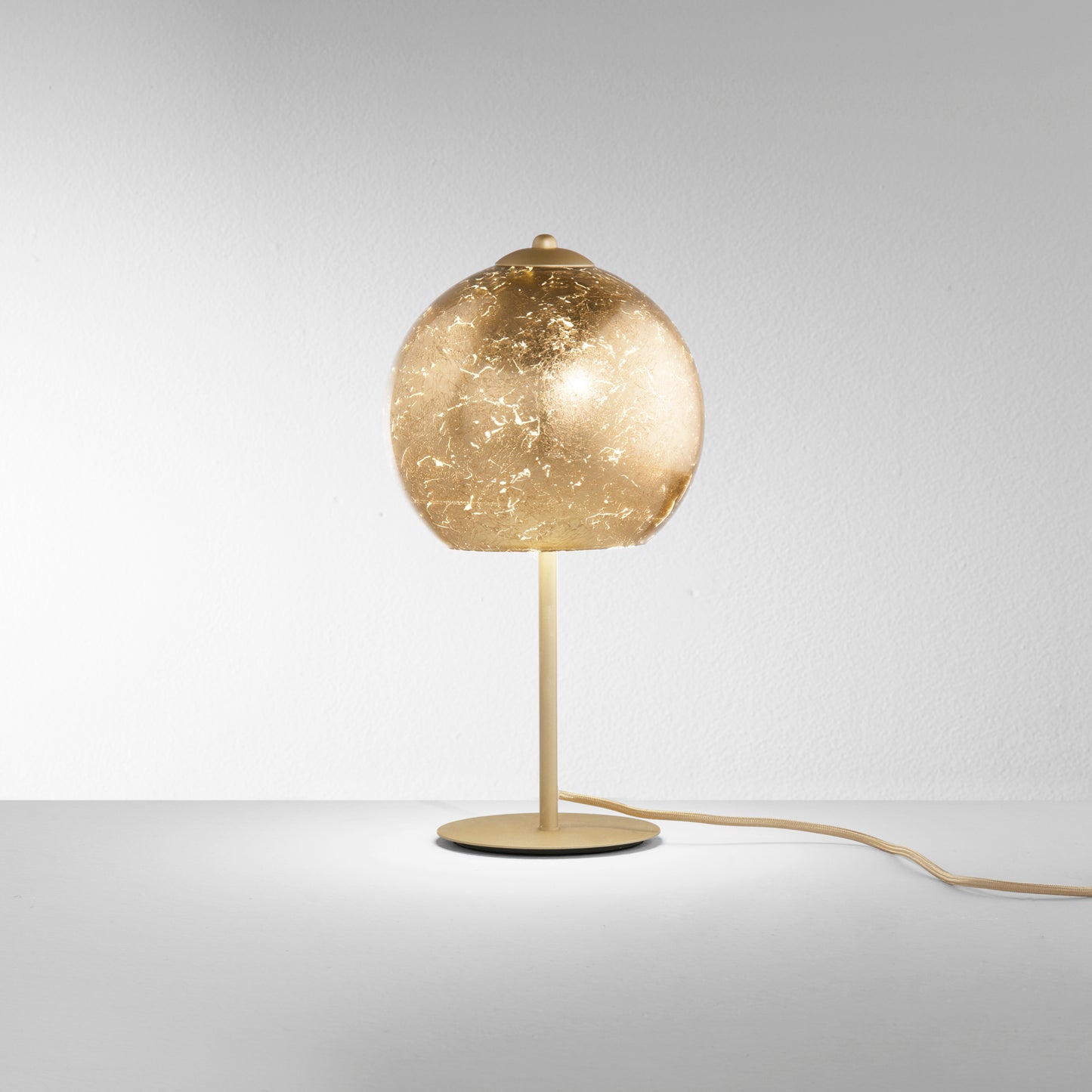 Lampada da tavolo VANITY in vetro con decoro in foglia oro
