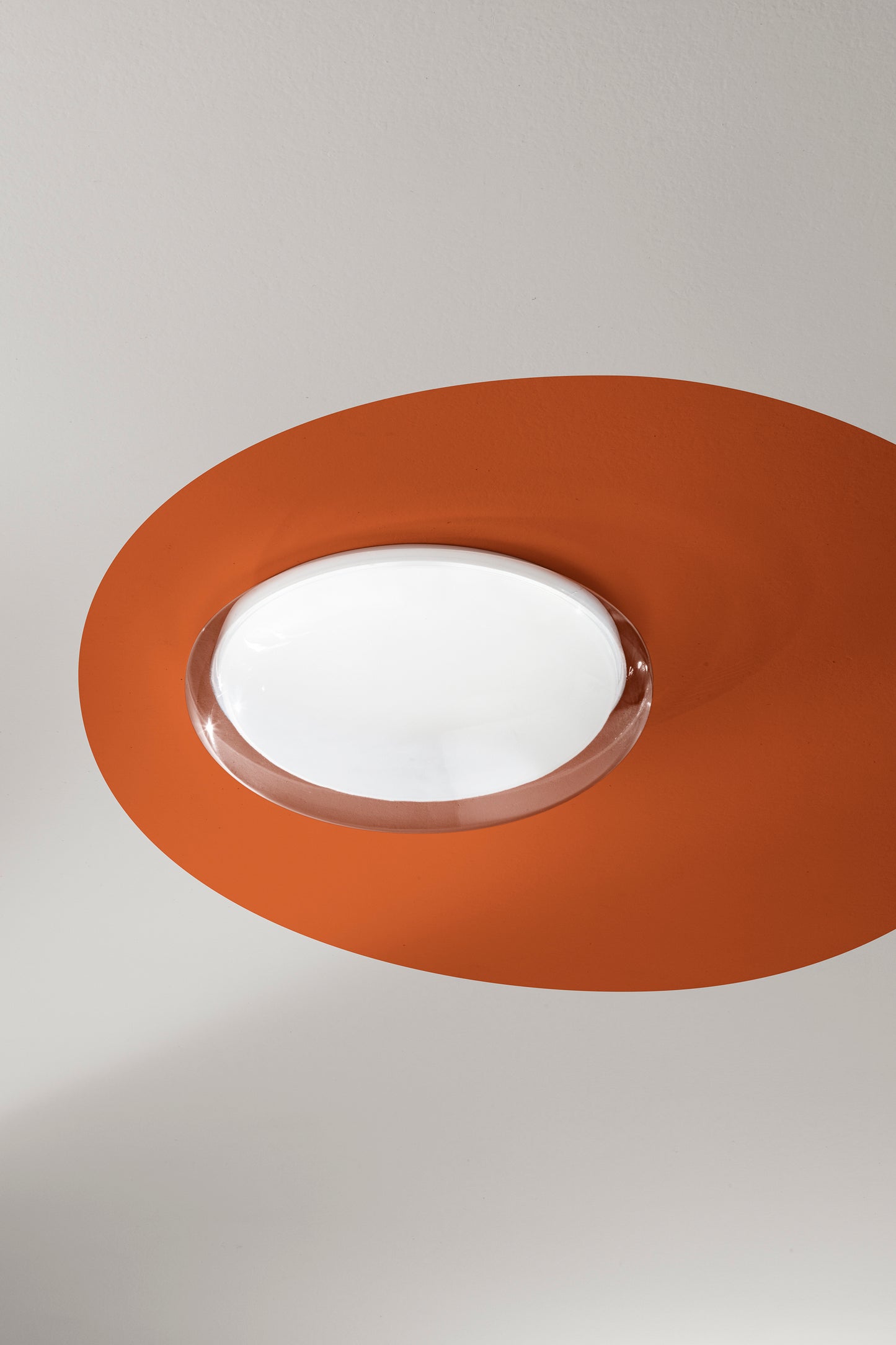 Plafoniera Venere in vetro con doppio diffusore, CCT, Ø 40cm.