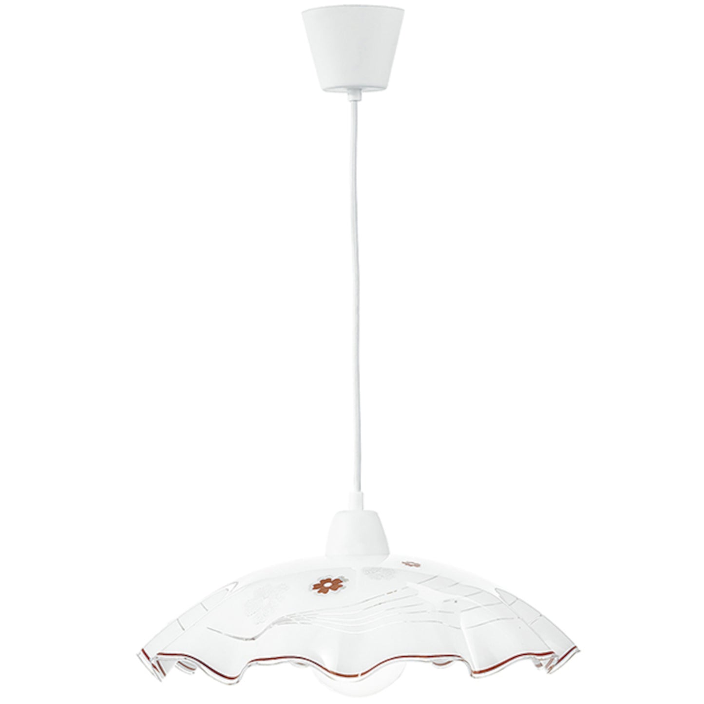 Sospensione VICTORIA in vetro bianco decorato