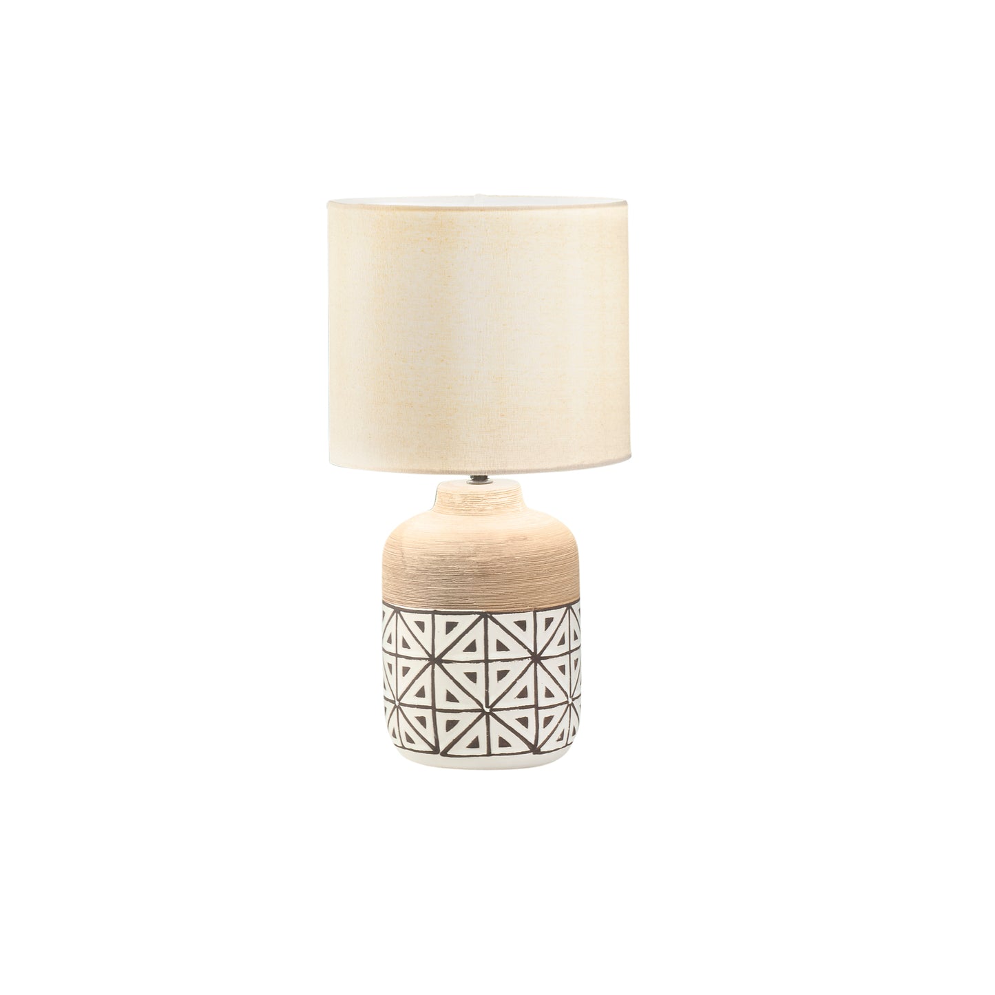 Lampada da tavolo VIETRI Marrone in Ceramica con paralume in tessuto h 41cm.