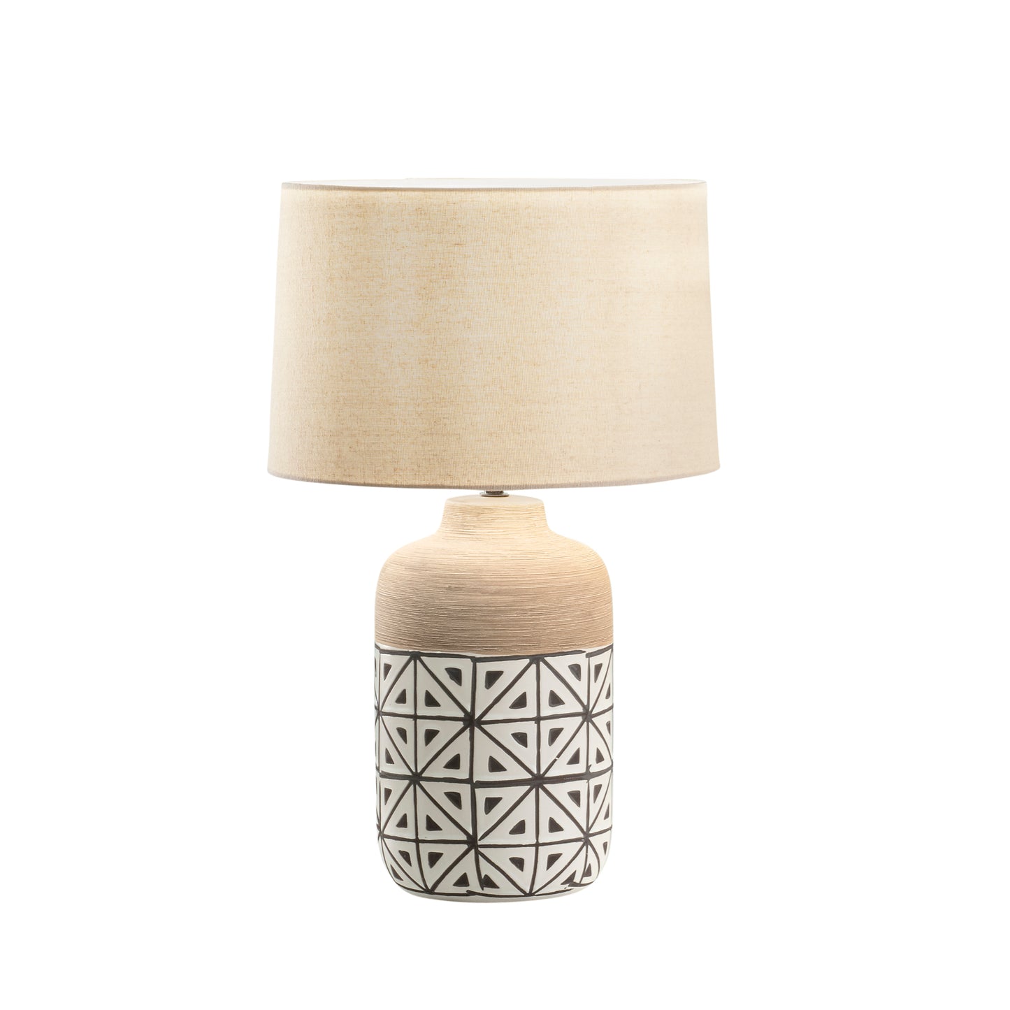Lampada da tavolo VIETRI Marrone in Ceramica con paralume in tessuto h 49cm.