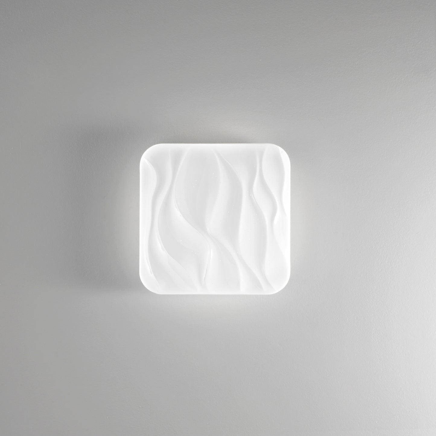 Plafoniera LED WAVE in acrilico bianca quadrata, CCT, con memory function, 33cm.