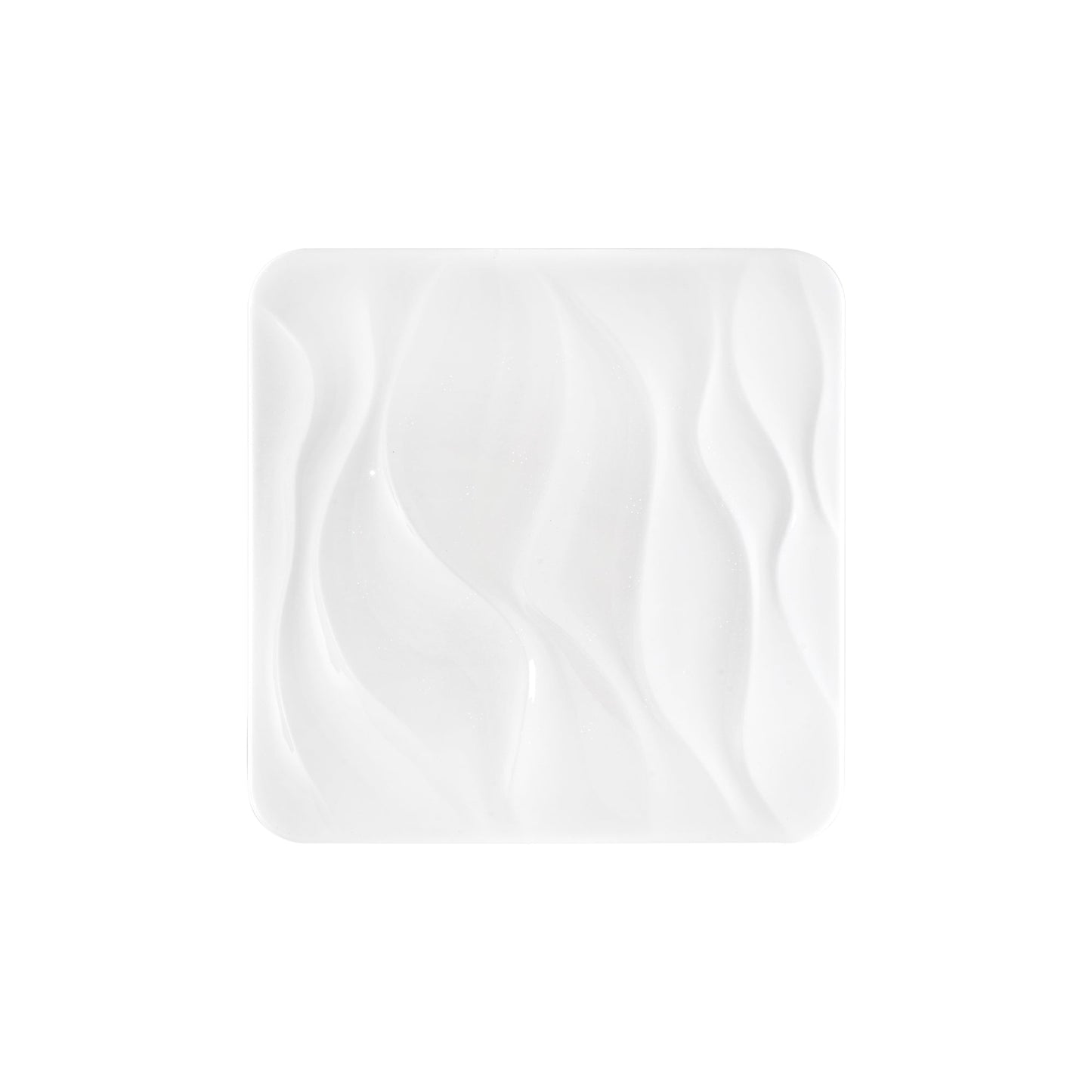 Plafoniera LED WAVE in acrilico bianca quadrata, CCT, con memory function, Wi-Fi e telecomando incluso, 53cm.