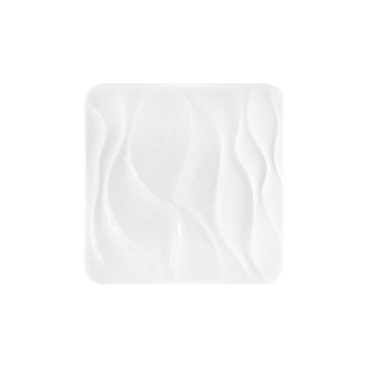 Plafoniera LED WAVE in acrilico bianca quadrata, CCT, con memory function, Wi-Fi e telecomando incluso, 53cm.