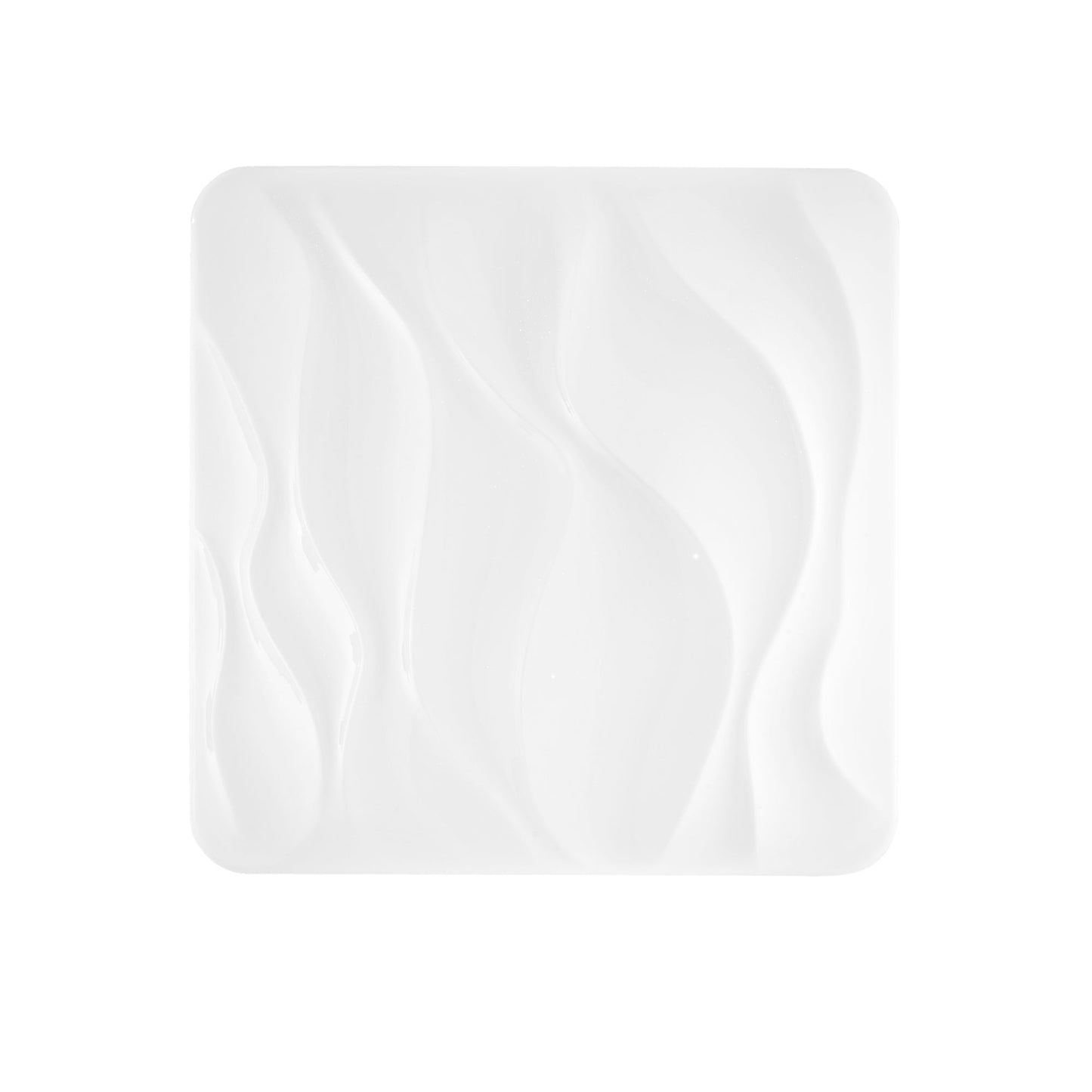 Plafoniera LED WAVE in acrilico bianca quadrata, CCT, con memory function, Wi-Fi e telecomando incluso, 64cm.
