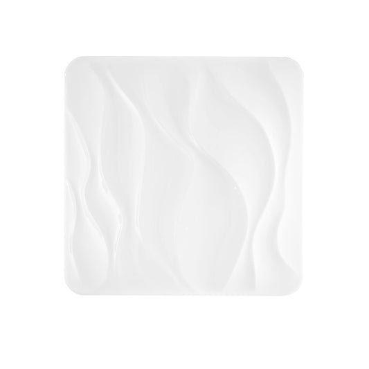 Plafoniera LED WAVE in acrilico bianca quadrata, CCT, con memory function, Wi-Fi e telecomando incluso, 64cm.