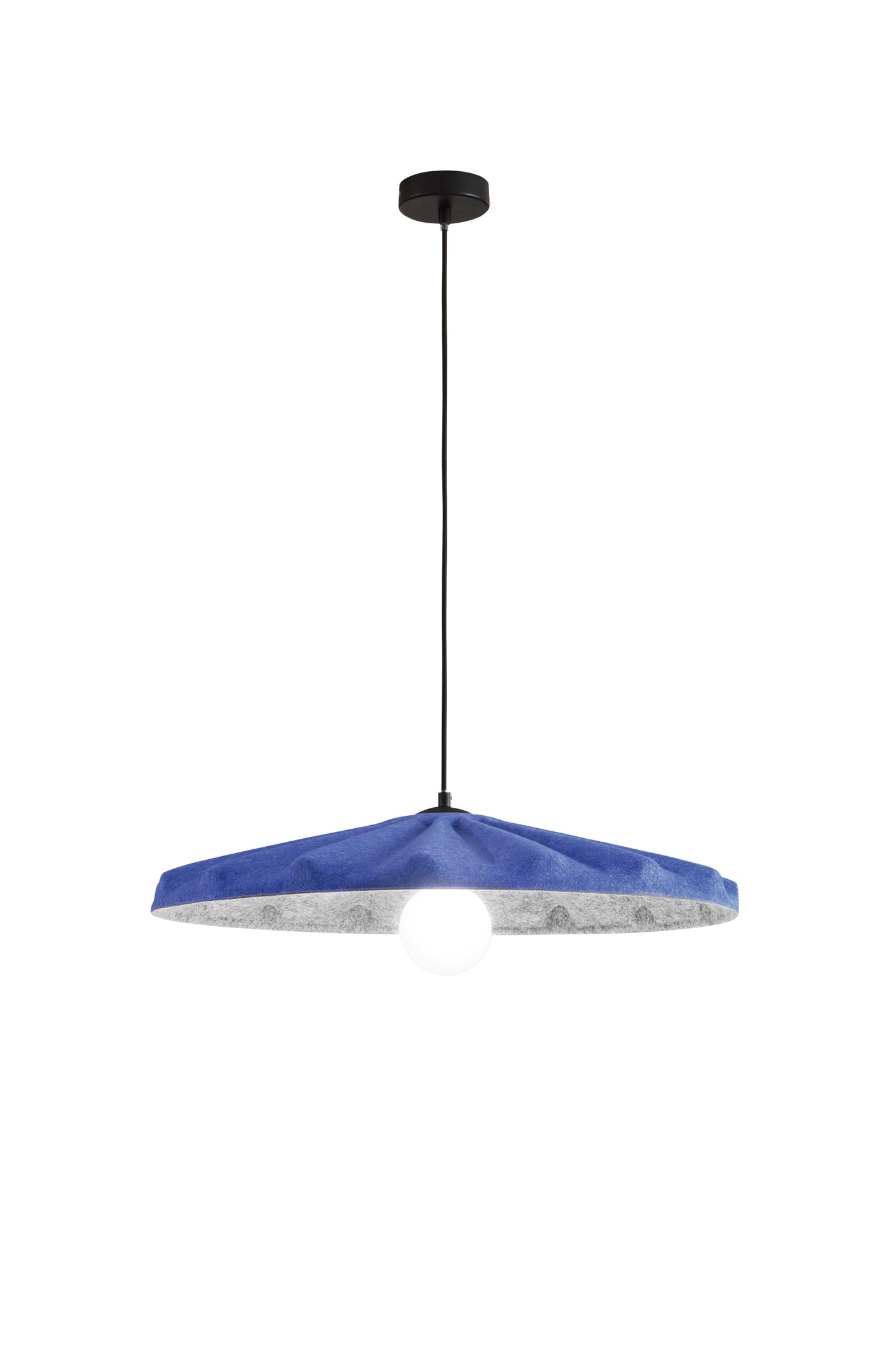 Sospensione WIMBLEDON blu con interno grigio in feltro naturale