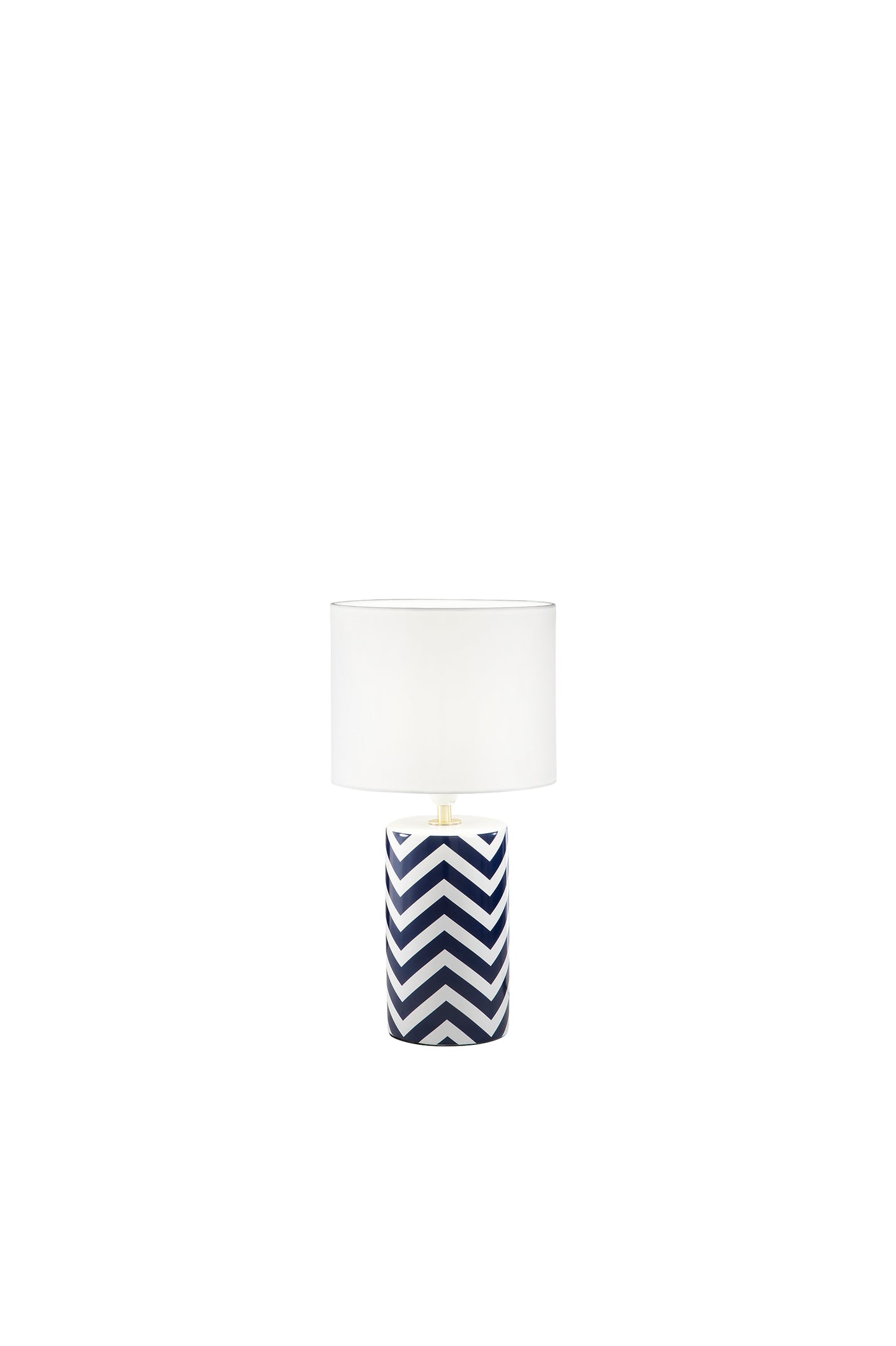 Lampada da tavolo Zeno in ceramica a righe bianche e blu