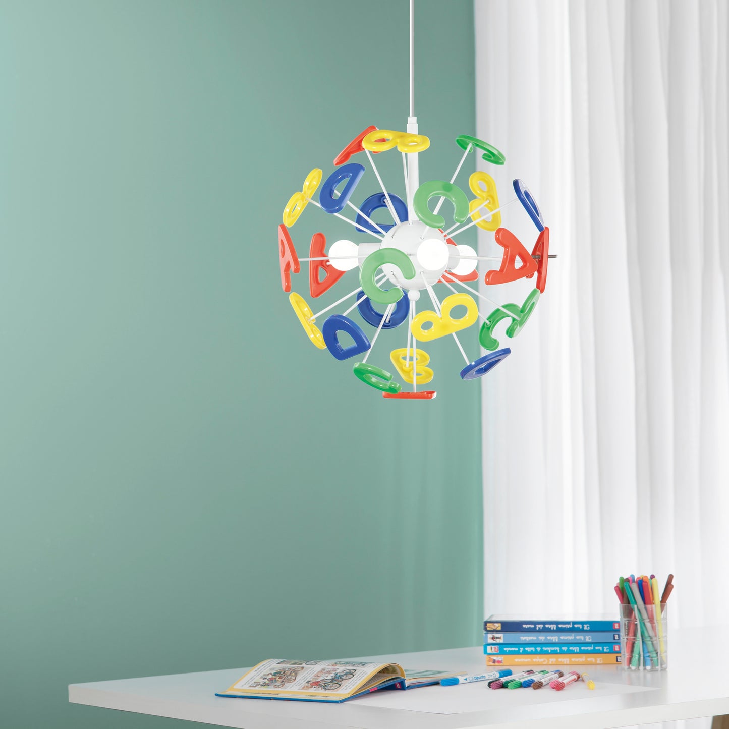 Sospensione LETTERINE in metallo multicolore per bambini