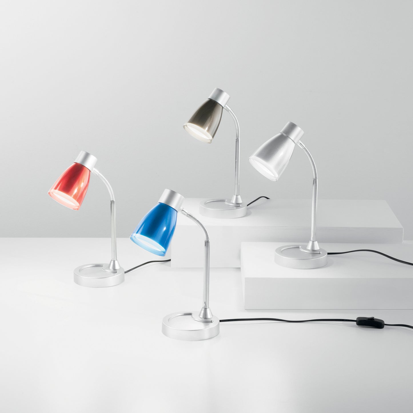 Lampada da lettura ARKIMEDE argento in con diffusore orientabile in metallo
