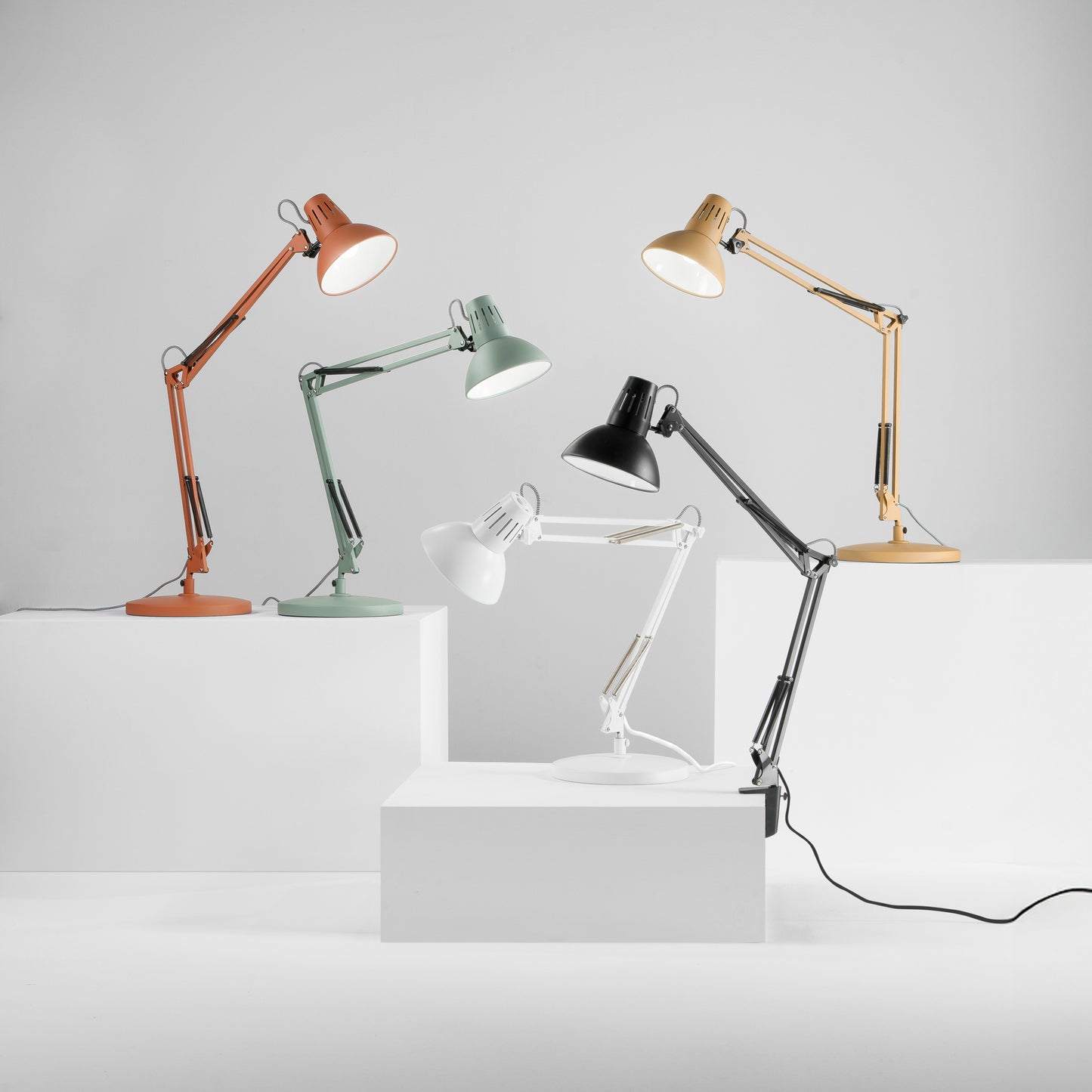 Lampada da tavolo regolabile ARTIFEX in metallo bianco