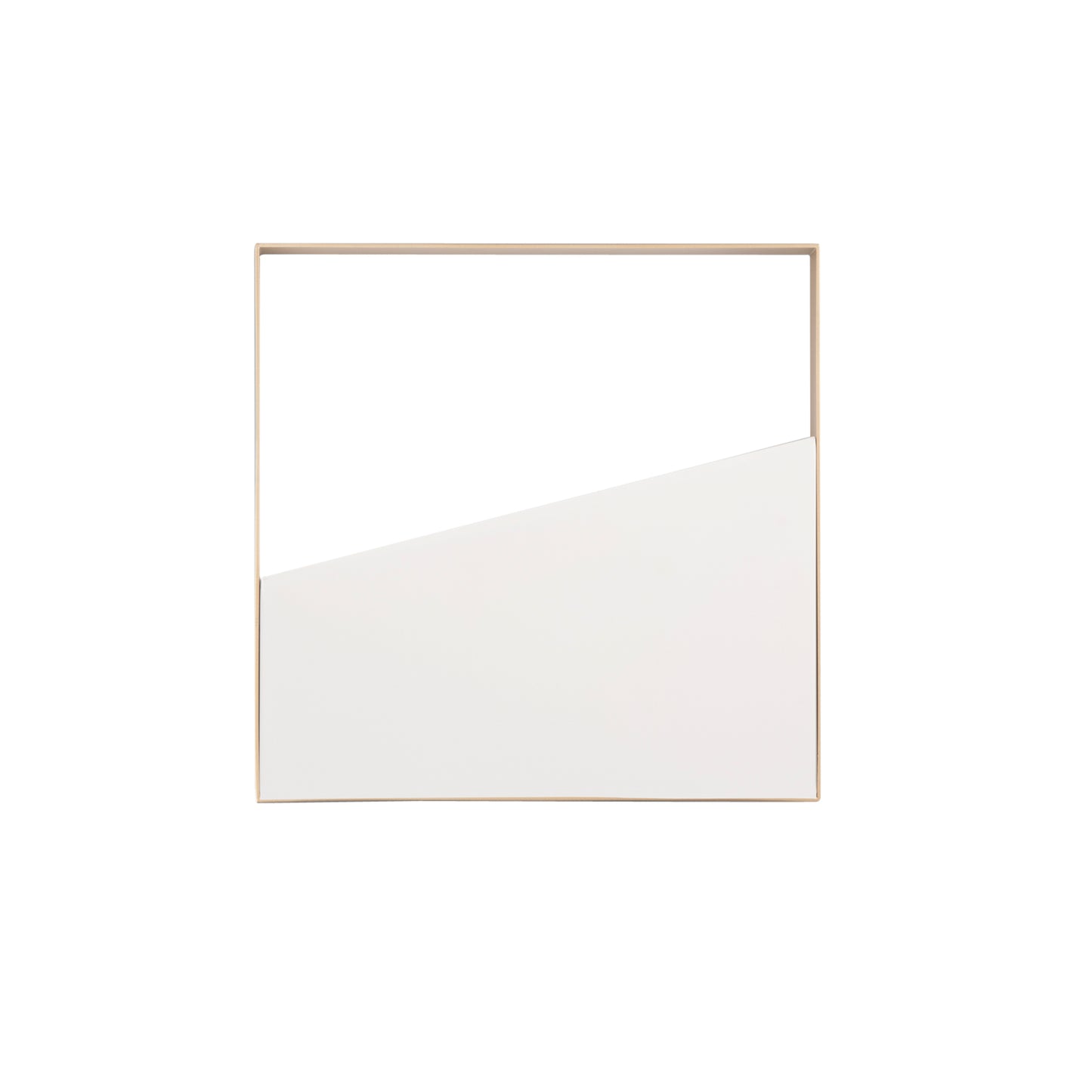 Plafoniera LED ALBA quadrata con struttura in metallo oro e bianco, CCT, 40cm.