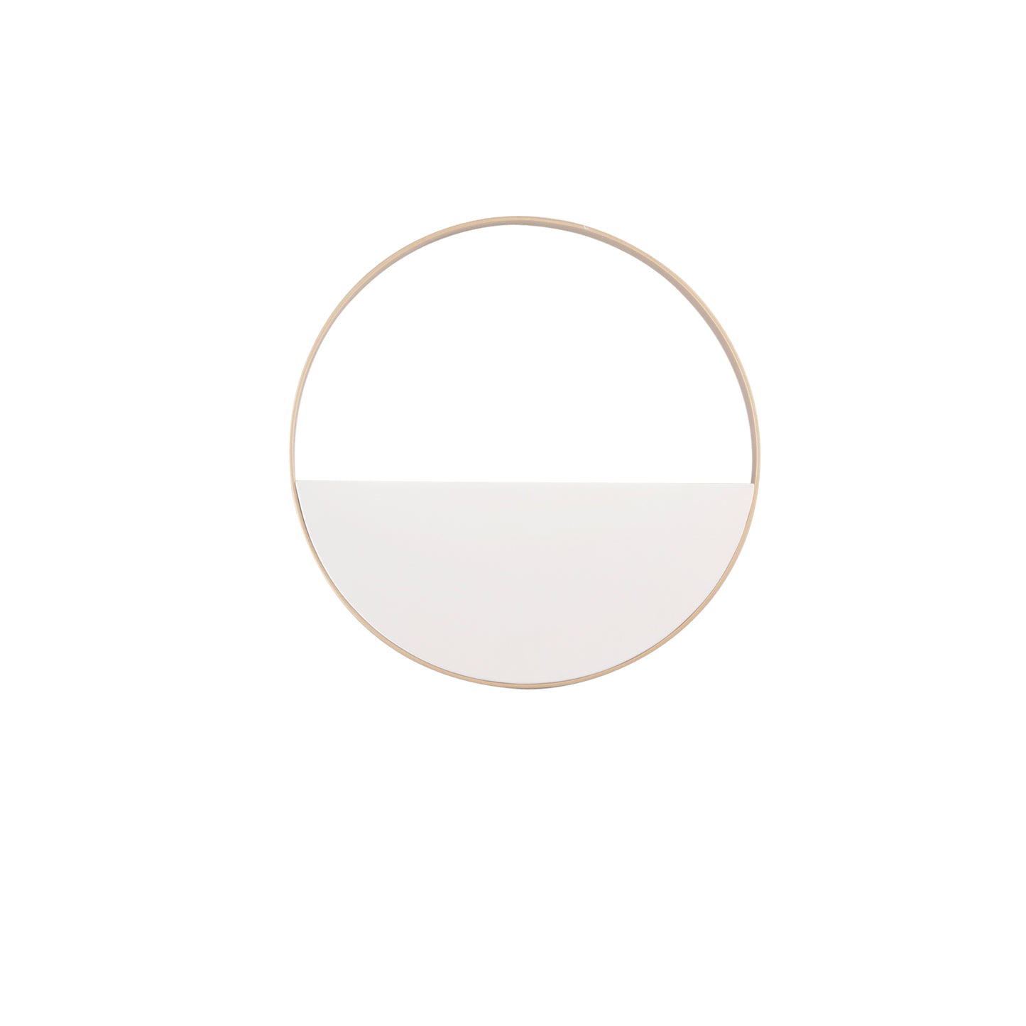 Plafoniera LED ALBA tonda con struttura in metallo oro e bianco, CCT, Ø 35cm.
