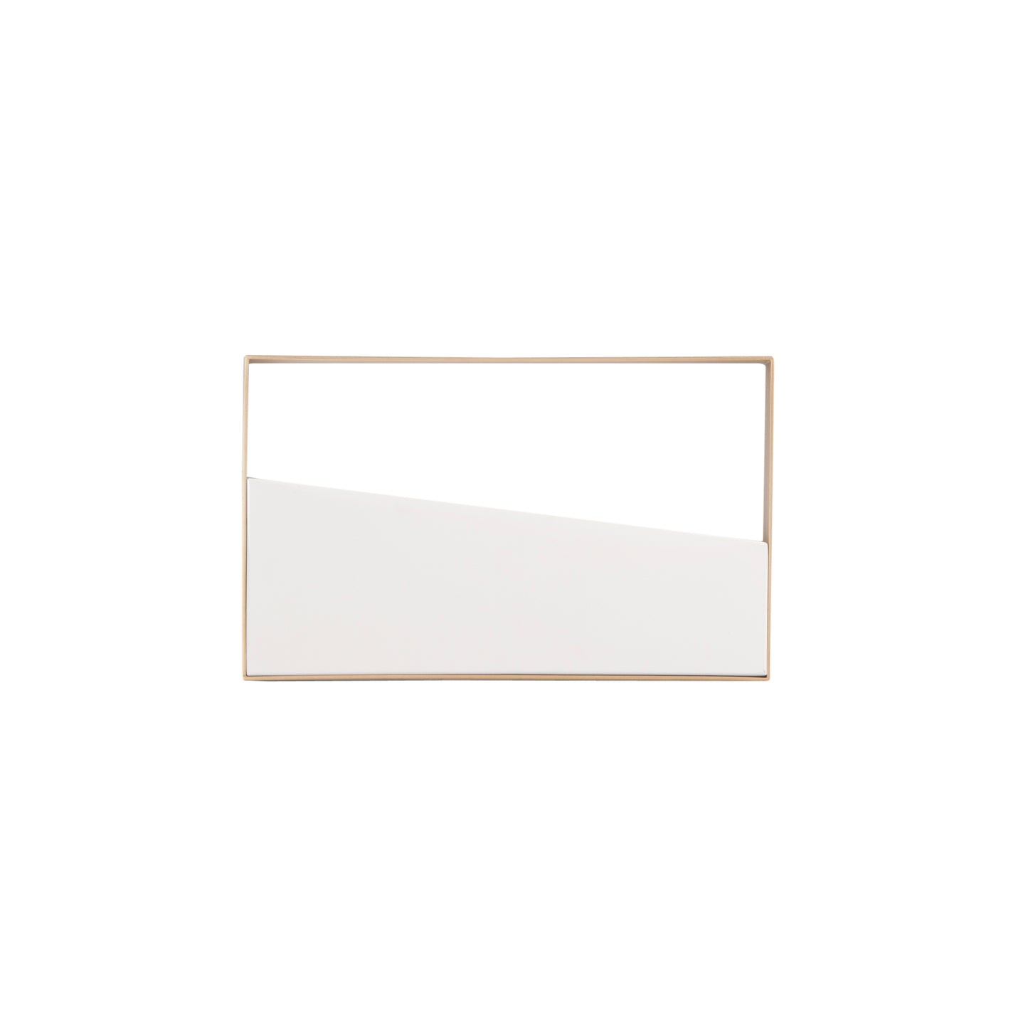 Plafoniera LED ALBA rettangolare con struttura in metallo oro e bianco, CCT, h 40x25 cm.